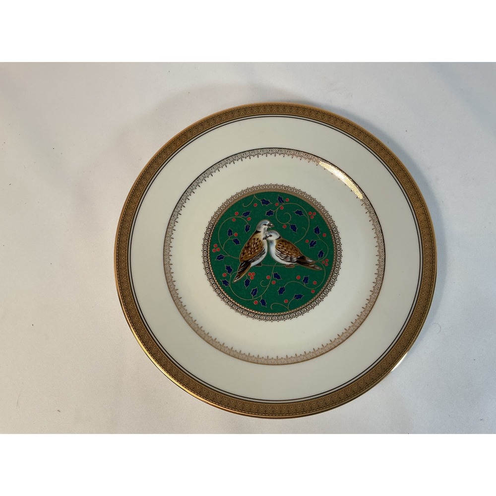 Mikasa 1999 Christmas Two Turtle Doves Porcelain Collector‎ Plate old 9 inch